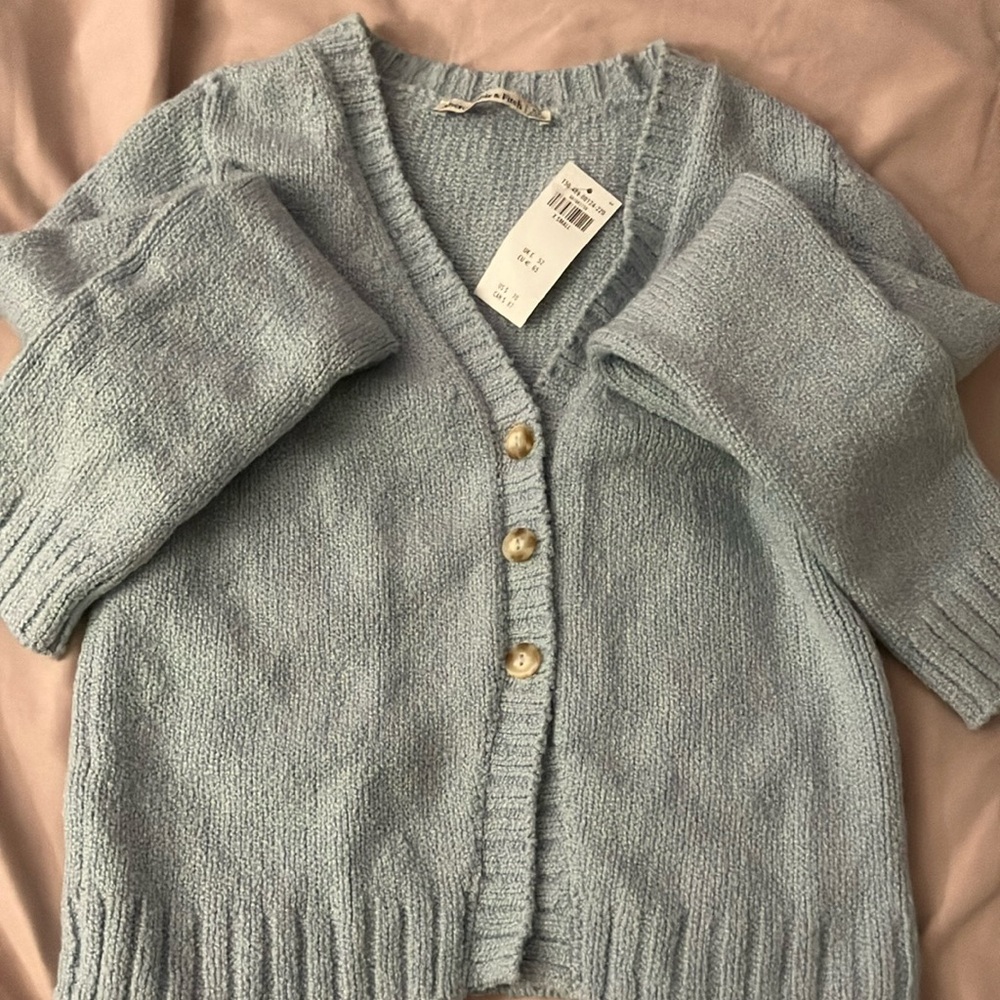 Abercrombie & Fitch Blue Cardigan Sweater